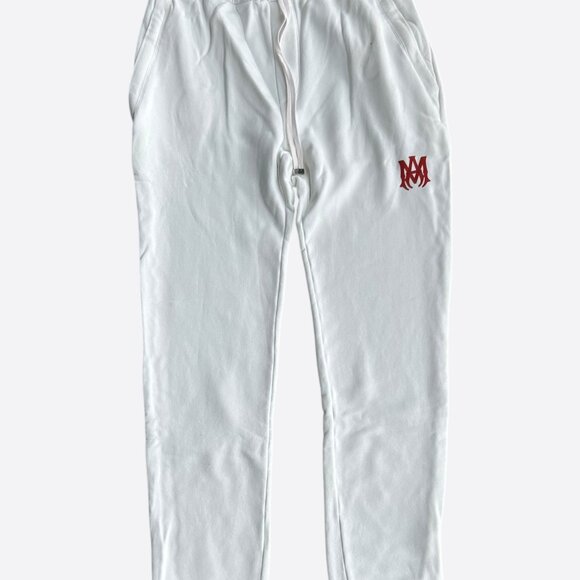 Amiri White & Red MA Logo Sweatpants - Picture 1 of 4